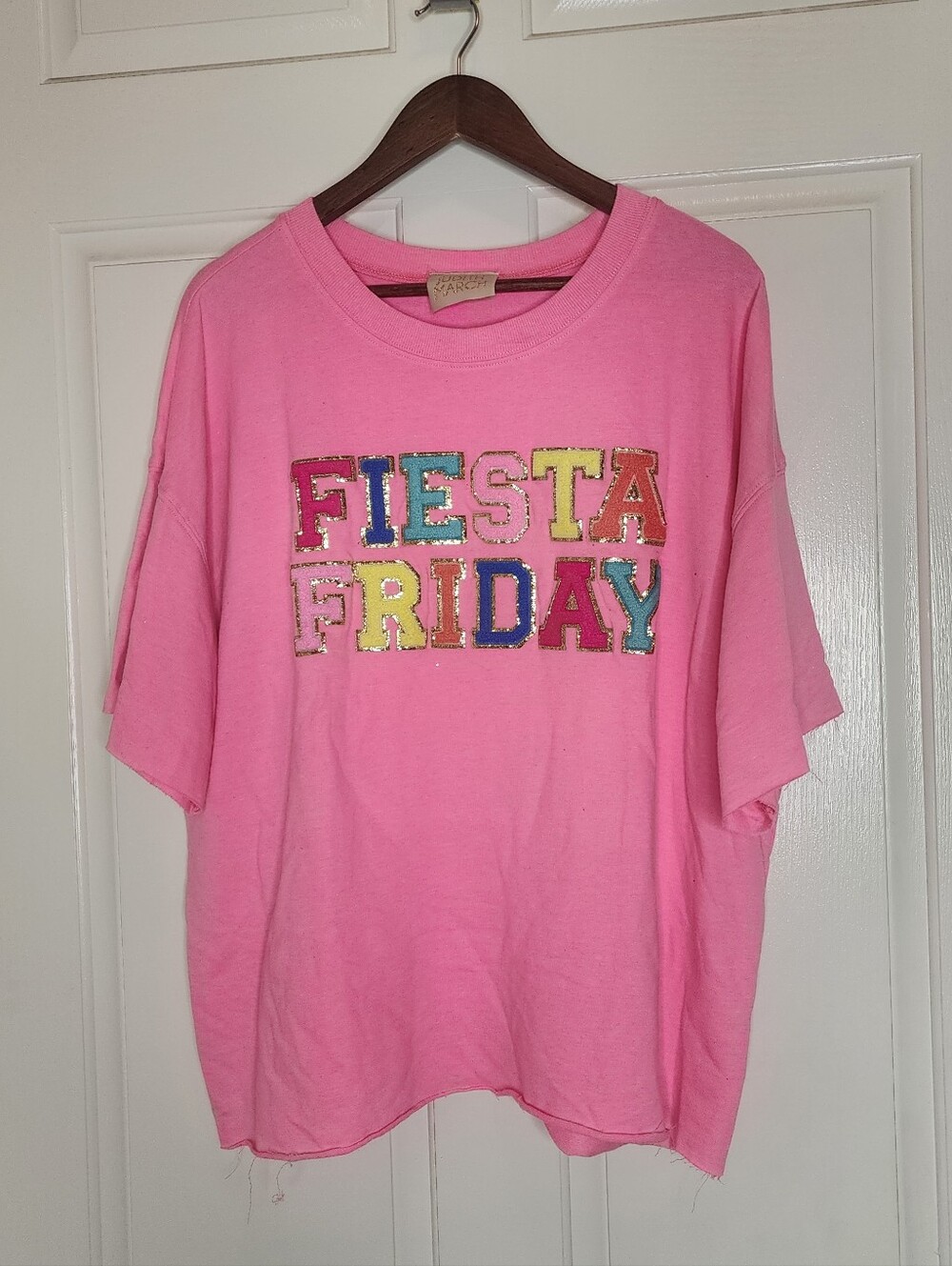 Judith March x Krista Horton Fiesta Friday Oversized Pink Tee Shirt Large
